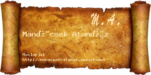 Manácsek Atanáz névjegykártya